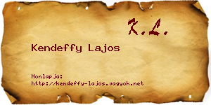 Kendeffy Lajos névjegykártya
