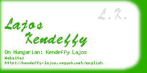 lajos kendeffy business card